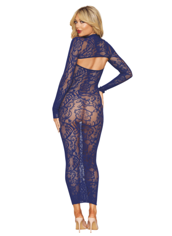 Ensemble 2 pièces top manches longues et robe bleu marine - DG0525ECL